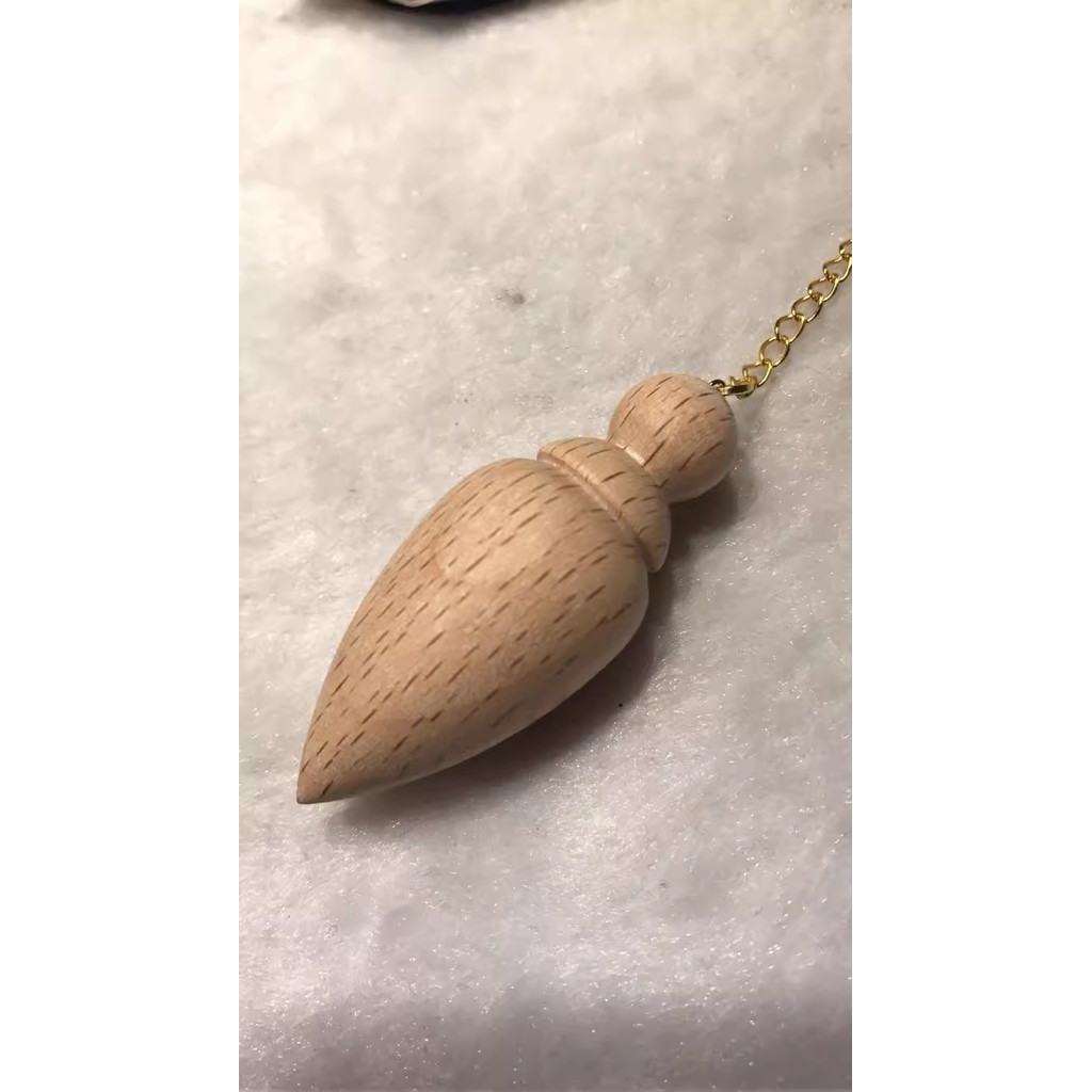 wooden Egyptian Pendulum Spirit Dowsing Pendulum Natural Healing Metal Chain Reiki Yoga Balancing
