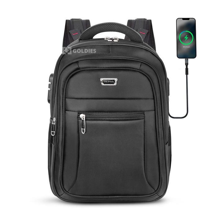 Eiger - Tas Ransel Sekolah Pria Wanita 16Inch Import Backpack Key Lock Free Kabel Usb + Raincover -
