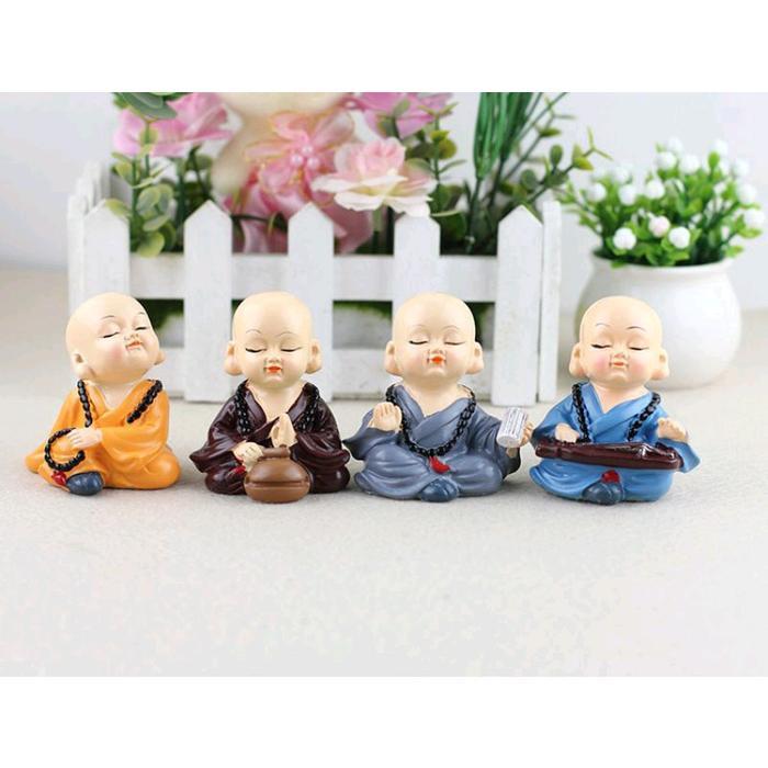 PAJANGAN Shaolin Mini Pajangan Biksu Musik Pajangan Biksu Shaolin Mini Pajangan Dashboard Mobil