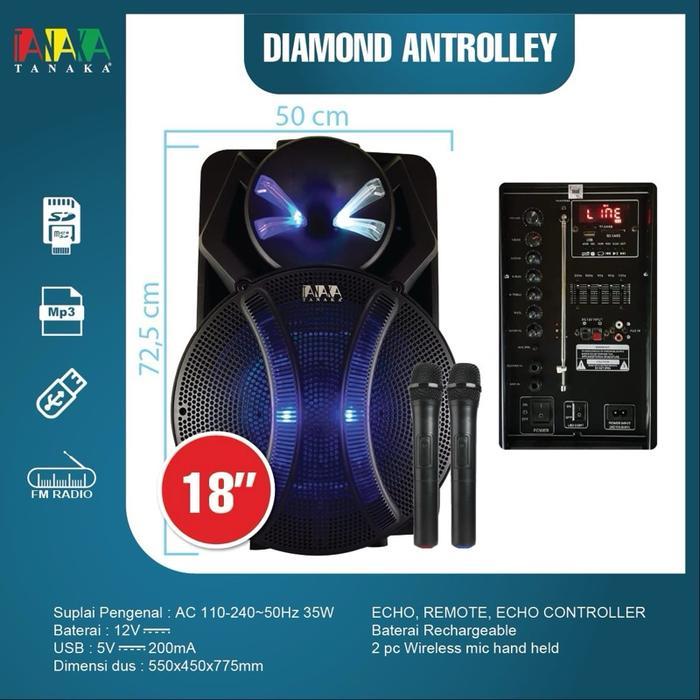 Speaker Aktif 18 Inch Portable Tanaka Diamond 18 Terbaru 