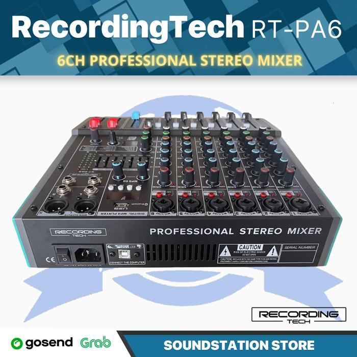 Recording Tech Rt-Pa6 6 Ch Professional Stereo Mixer Rtpa6 - Rt Pa6 Terbaru 