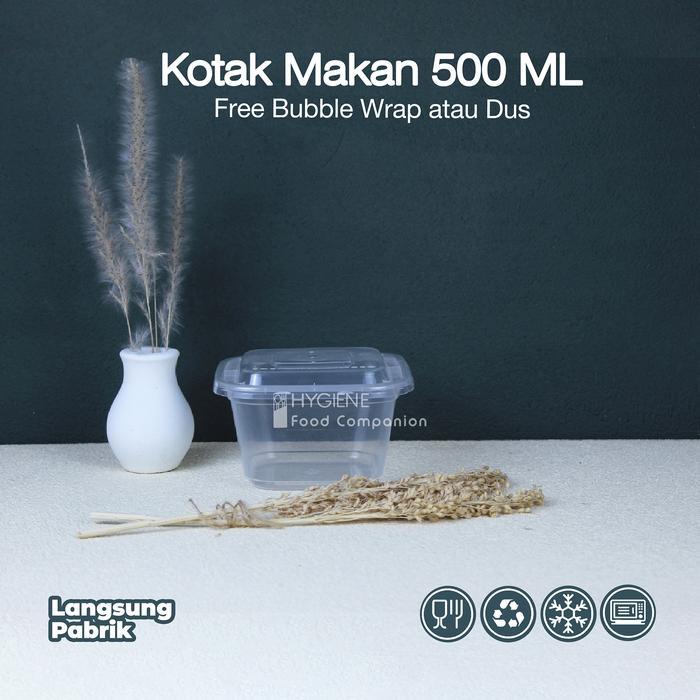TERLARIS! Kotak Makan 500 ML Plastik / Thinwall / Food Container Persegi 500ML
