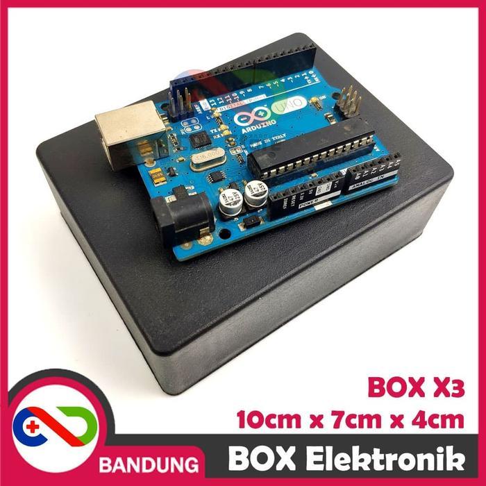BOX ELEKTRONIK X3 KOTAK RANGKAIAN ARDUINO 10x7x4 CASING BLACK BOX X-3 .