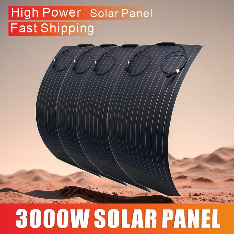 High Power 1500W/3000W Solar Panel Solar Efficiency Portable Power Bank Flexible Charging Outdoor So