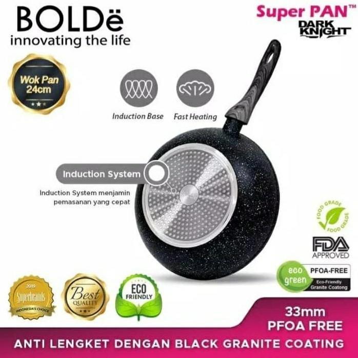 WAJAN BOLDE WOK 24 CM DARK KNIGHT ANTI LENGKET