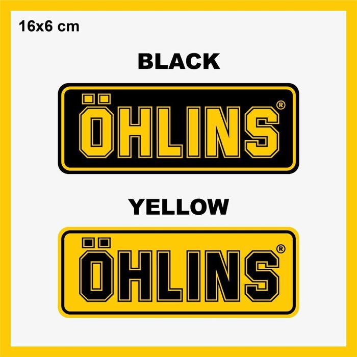 Sticker Ohlins Shock Usd Teleskopik Black Yellow Besar
