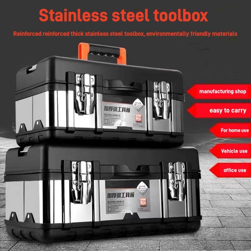 Double-Layer Maintenance Parts Toolbox Stainless Steel Handheld Multifunction Toolbox Tool