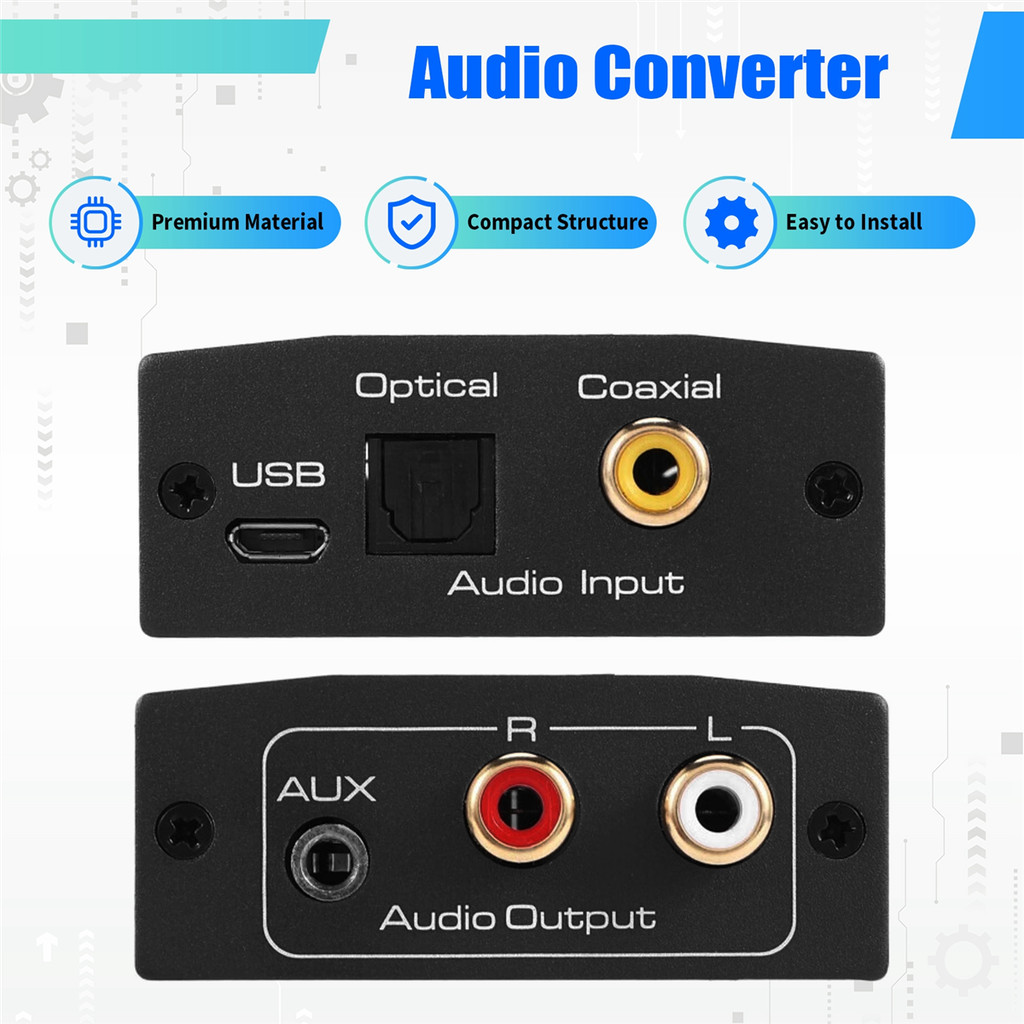 HOT Optical to Converter Audio Converter Digital to Analog Audio Coaxial to Adapter 3.5mm AUX with