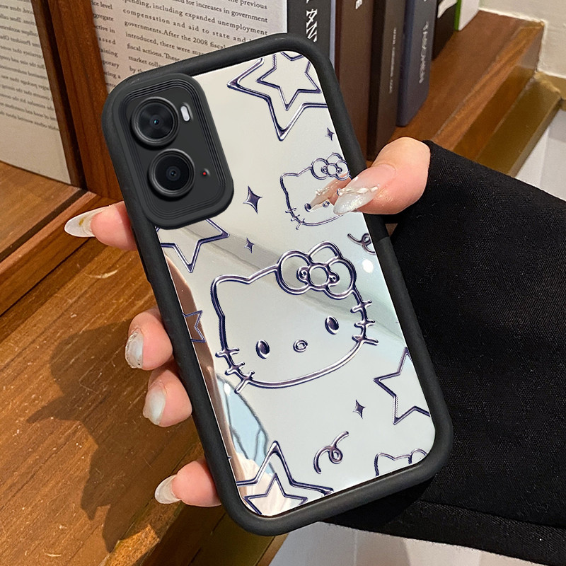 Casing Hp OPPO A36 OPPO A76 OPPO A96 Case Casing menggambar boneka kartun Pola Kasus cermin tangga K