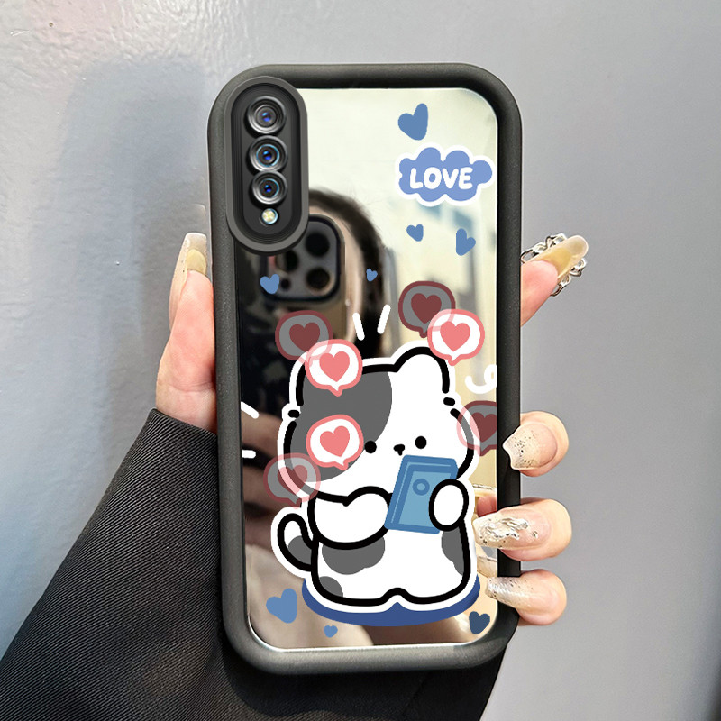 Casing Hp VIVO S1 VIVO S1 Pro Case Cowok Cewek​ Kucing yang sedang kasmaran Cermin Kasing silikon Ce
