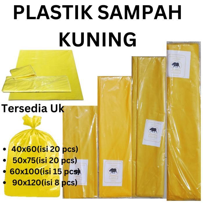 "New" Plastik Sampah Kuning 60x100 - Plastik Medis - Kantong sampah Medis, Kantong Kuning
