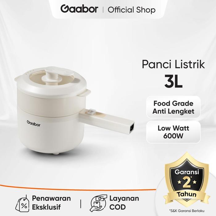 Gaabor Panci Listrik Streamer 3L EC-30M Panci Elektrik Multifungsi Kukus Rebus Tumis, Kapasitas