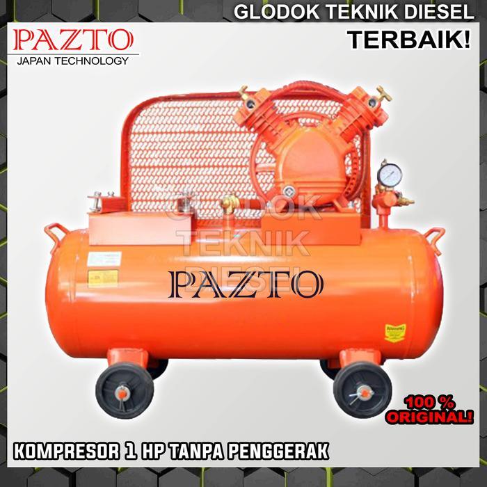 PAZTO Kompresor Angin 1 HP + HONDA Engine Bensin GX 160 5.5 HP PK ORI - Tanpa Penggerak