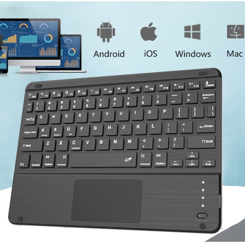 Wireless Bluetooth Rechargeable Keyboard 12 Inch Bluetooth Mini Slim Touchpad Mute Keyboard For iPad