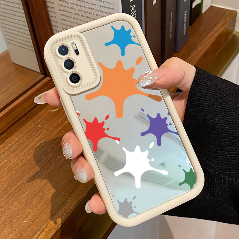 Casing Hp Untuk OPPO A16 OPPO A16s OPPO A54s Case Cat tabrakan Cesing Mirror Candy warna Kasing cerm