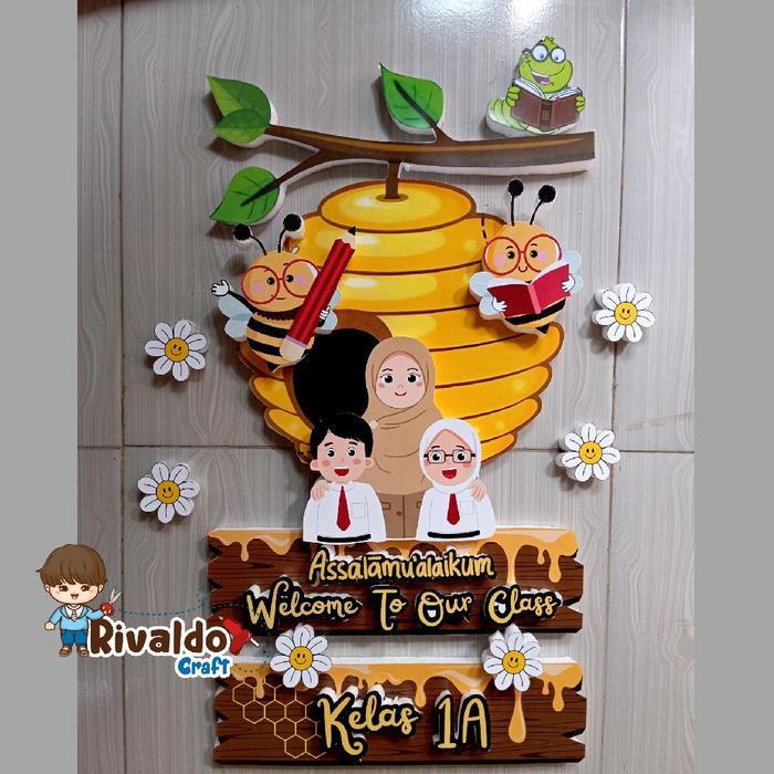 hiasan pintu kelas welcome to our class