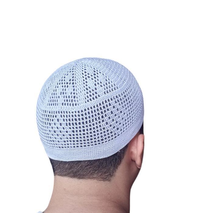 PECI RAJUT MADINAH AL MUZZAMMIL MOTIF#7 MUSLIM KOPIAH SONGKOK HAJI DEWASA