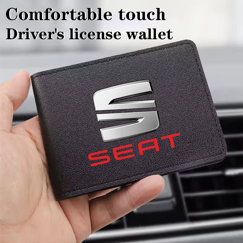 Card Bag Credit Card Wallet Leather Driver License Holder For Seat Leon Ibiza Alhambra Exeo Altea