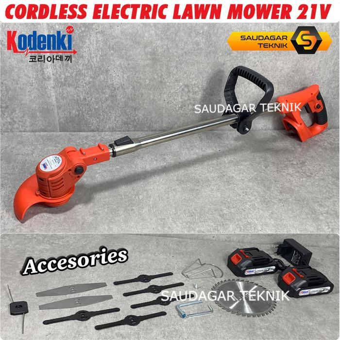 Mesin Potong Rumput Baterai Cordless Grass Cutter Trimmer Kodenki