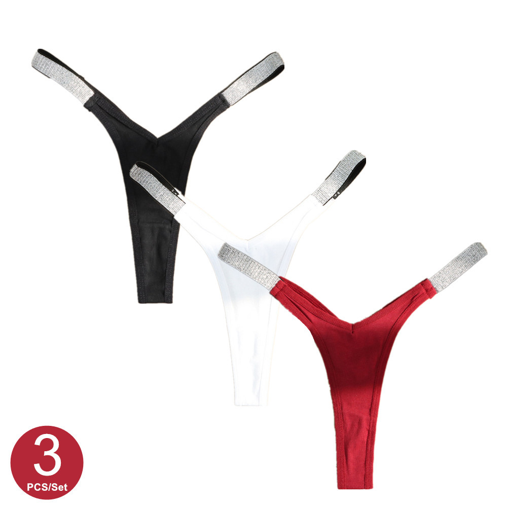 "V" String Sexy Underwear Women Thong Bikini Panties T-back Low Waist Seamless Female Underpants 3