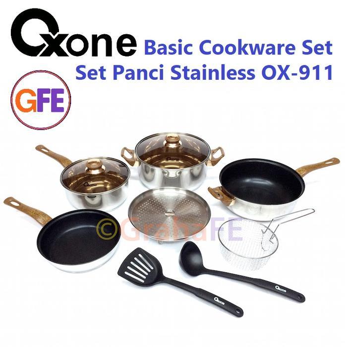 Oxone Panci Wajan Set Stainless Steel Basic Cookware Set OX-911