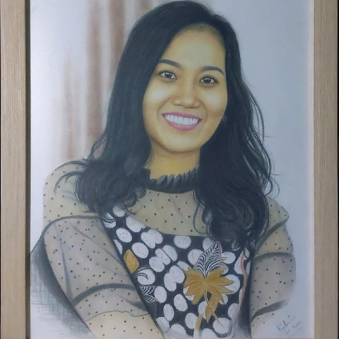 Lukisan Sketsa Wajah REALIS WARNA