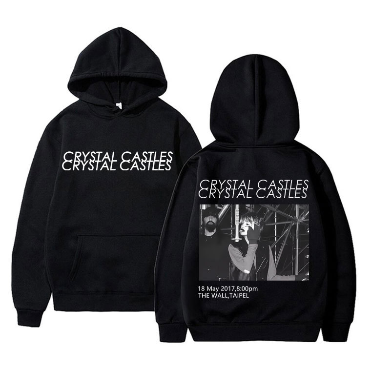 Canada Band Crystal Castles Double Sided Print Hoodie Men Women Gothic Punk Sweatshirt Men's Rock
