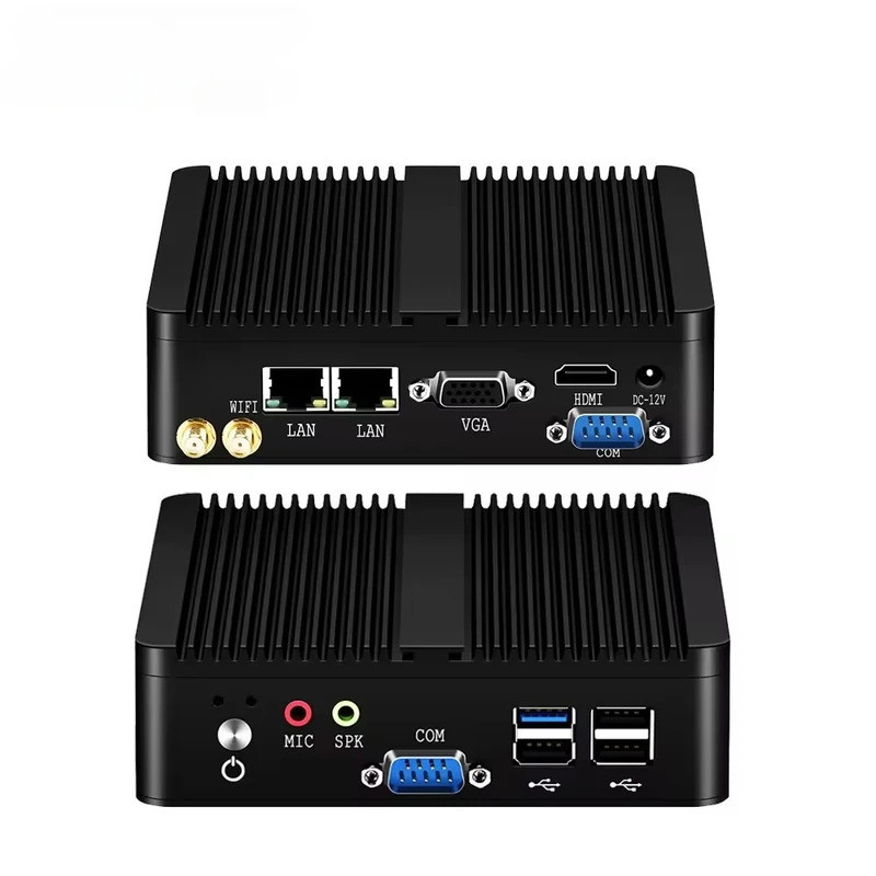 2 Ethernet Mini Pc J2900 J1900 RS232 Fanless Industrial Computer Mini Desktop Barebone