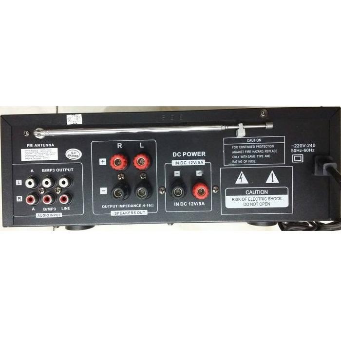 Thebest- Acoustic AV-868FM Power Amplifier Karaoke 4 Channel Mic -