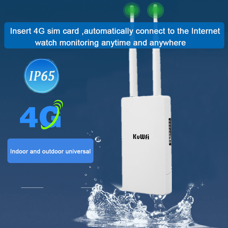KuWFi Waterproof Outdoor 300Mbps WiFi Router CAT4 4G LTE Routers 3G/4G SIM Card Router Modem for IP