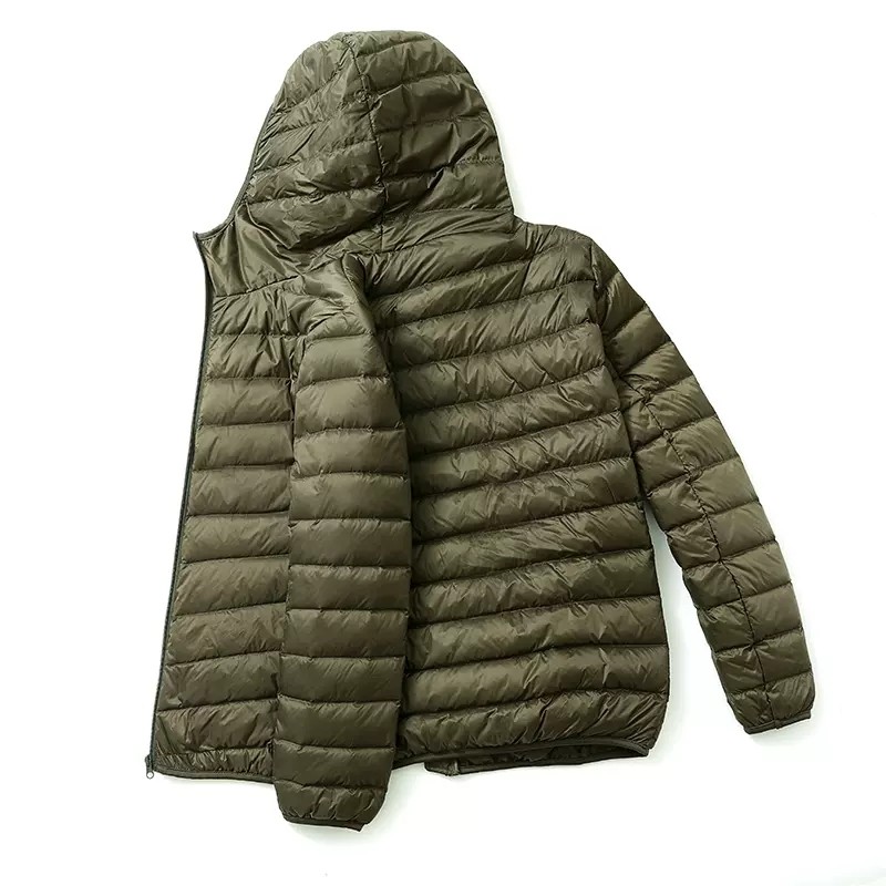 Autumn and Winter Fashion Ultra Light Duck Down Hooded Down Jacket Men's White Duck Down Feather