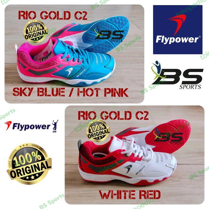 SEPATU BADMINTON FLYPOWER RIO GOLD C2 ORIGINAL