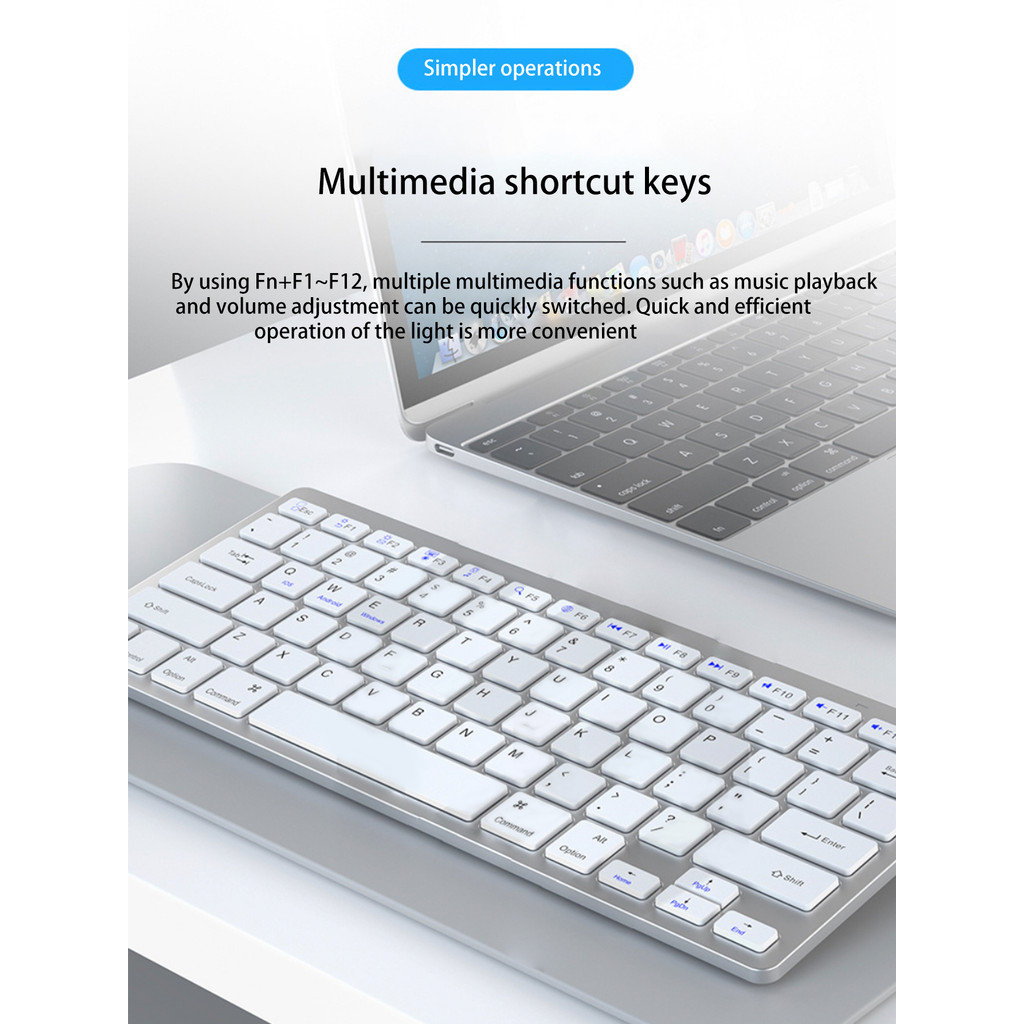 Wireless keyboard, 10 inch slim, rechargeable silent, tablet/laptop wireless keyboard, ipad mini
