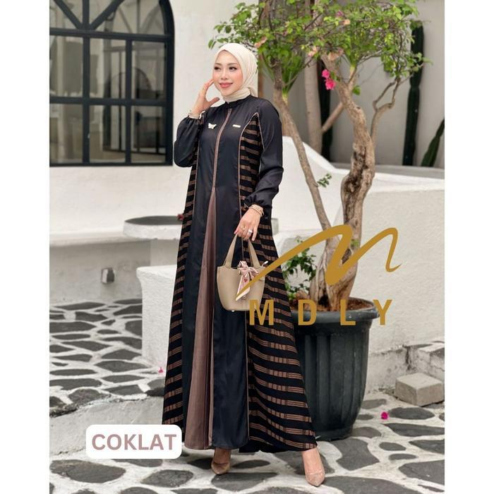 Baju Gamis Lebaran Wanita Muslimah Tisha Dress By Mdly Fit Kombinasi Nyaman Syari