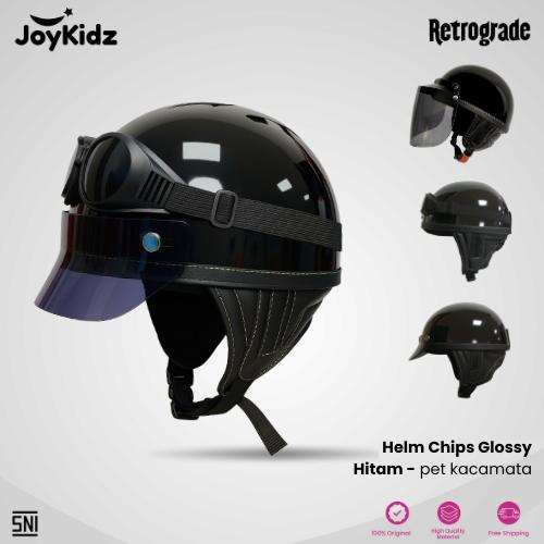 Best Seller Helm Vespa Sepeda Listrik Helm Dewasa Hitam Glossy Original