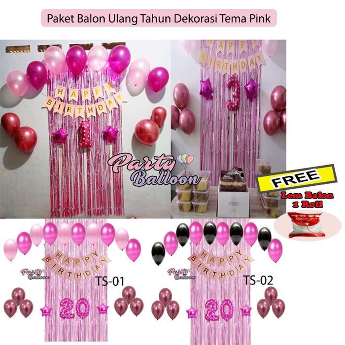 paket dekorasi ulang tahun anak perempuan dewasa balon dekorasi ulang tahun dekorasi ultah Tirai