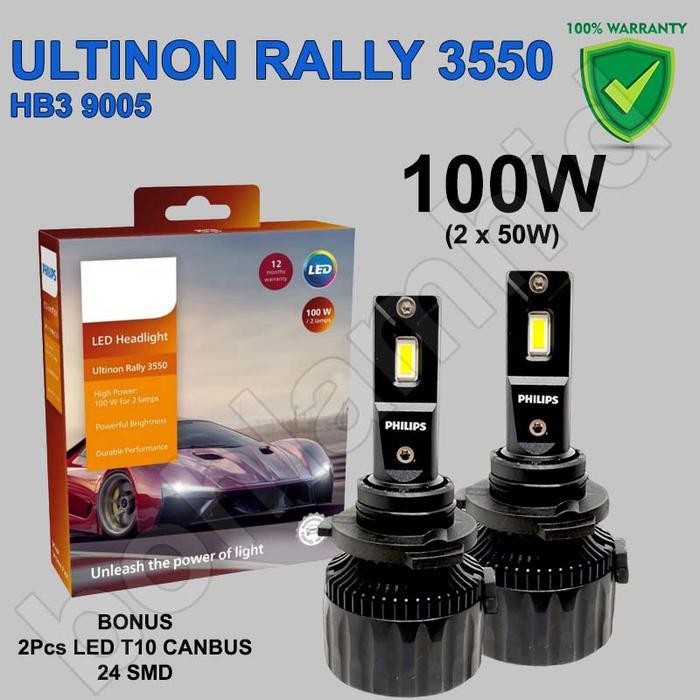LAMPU LED MOBIL HB3 9005 HB4 9006 ULTINON RALLY 100W 9000 LUMEN HEADLAMP HIGH BEAM LAMPU JAUH