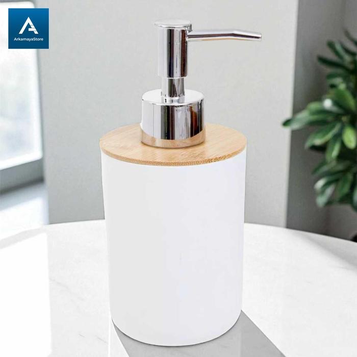 botol sabun cair pump bambu dispenser tempat sabun mandi aesthetic