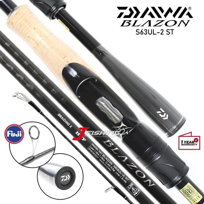Promo Joran Daiwa Blazon S67Ml S63Ul S64L S68Mh S69L Casting Spinning L 2 Section Resmi
