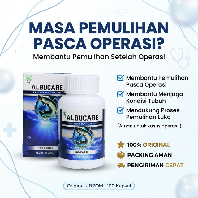 Albucare Albumin Ekstrak Ikan Gabus Alami Pemulihan Luka Operasi Usus Buntu