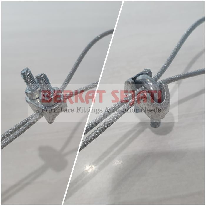 KUKU MACAN Clamp Klem Tali Kawat Baja Kabel Seling Sling 2 - 3 MM 1/8" .