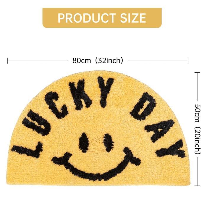 Kokomi Emi Smiley Mat Karpet Unik Menyerap Air Karpet Kamar Tidur Aesthetic Keset Kamar Mandi