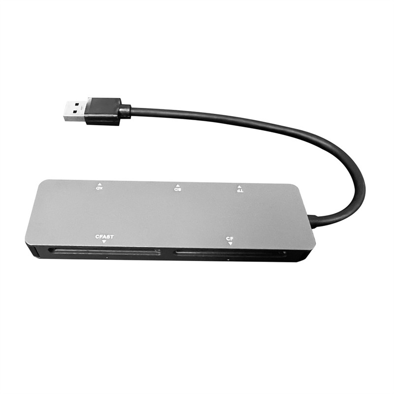 GFR5-5-In-1 All-In-1 Card Reader CF/SD/XD/CFAST/TF Card USB-C Card Reader