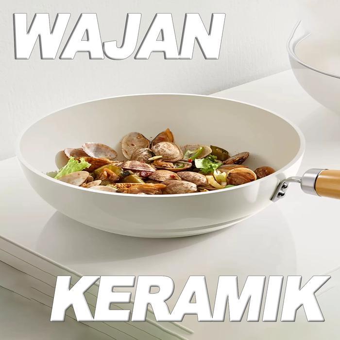 Wajan Penggorengan Granite Anti Lengket 30 Cm Dan 34 Cm Kitchenware Wajan Seblak Enamel Tebal Wajan