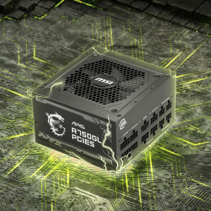 POWER SUPPLY PSU MSI MAG A750GL PCIE5 ATX 3.0 750W 80+ GOLD FULL MODUL