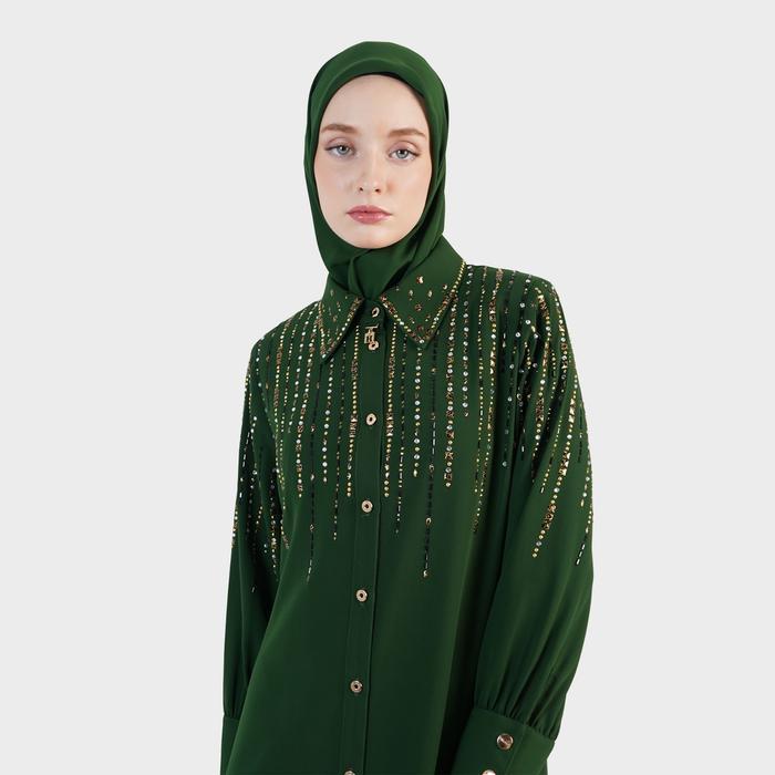 Hikmat Original Fashion D3014 - Abaya Hikmat - Noerbutikmuslim - Gamis Lebaran - Gamis Mewah - Gamis