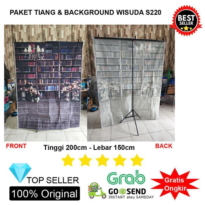 Terlaris Paket Tiang Background Stand dan Kain Background Rak Buku Wisuda 150 x 200cm - S220 SALE