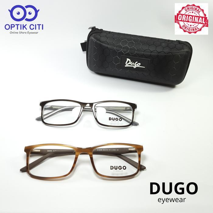 Frame Kacamata Pria Wanita Dugo 5208 Motif Kayu Original gratis lensa