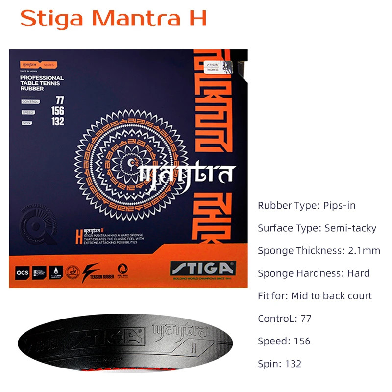 STIGA MANTRA M / H / S Series Table Tennis Rubber Semi-tacky Pimples-in Offensive Ping Pong Rubber f