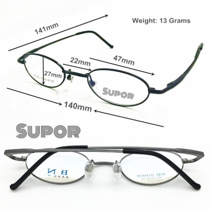 FF53 Oval Full Frame Kacamata Titanium Pria wanita buat MINUS TINGGI